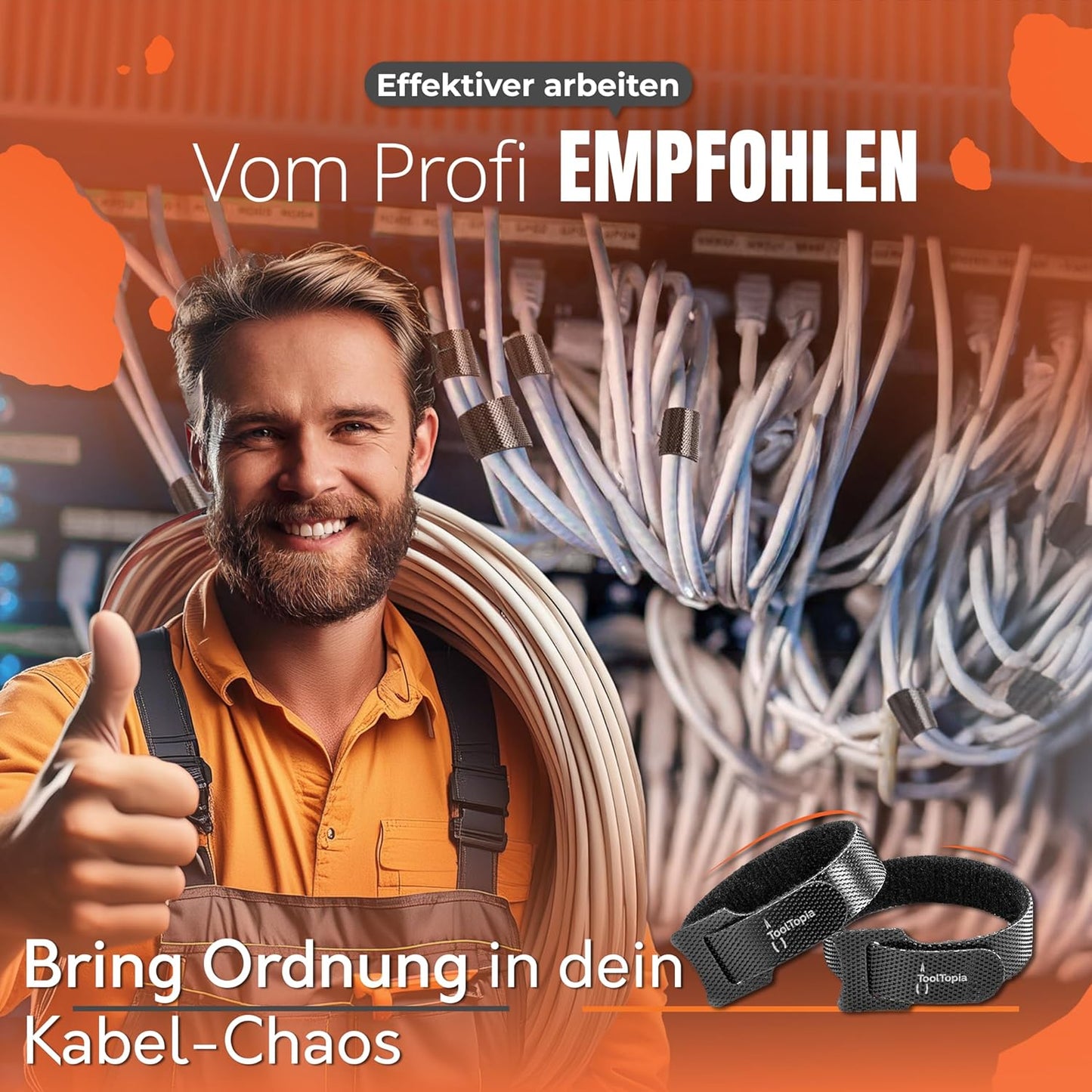 Velcro cable ties for cable management