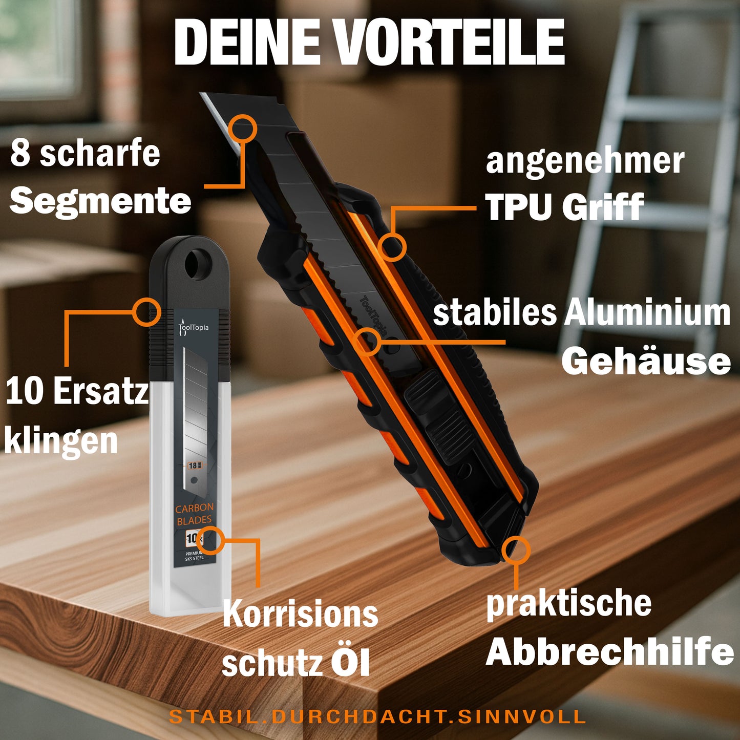 Cuttermesser Set mit Ersatzklingen