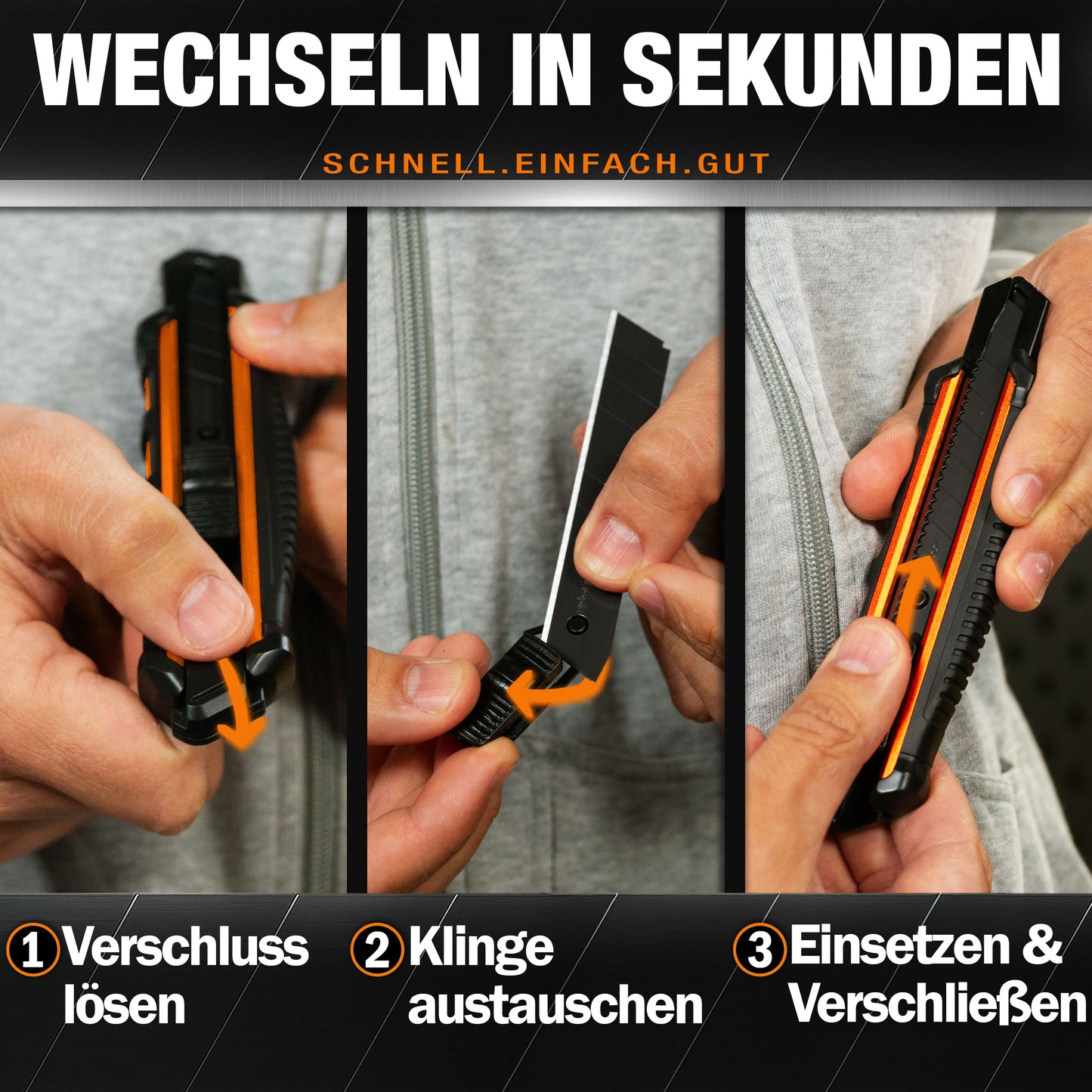 Cuttermesser Set mit Ersatzklingen