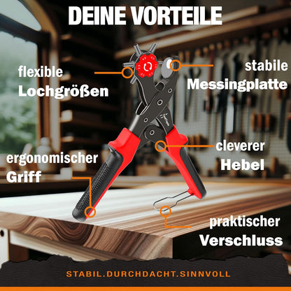 Lochzange für Leder - Komplettset