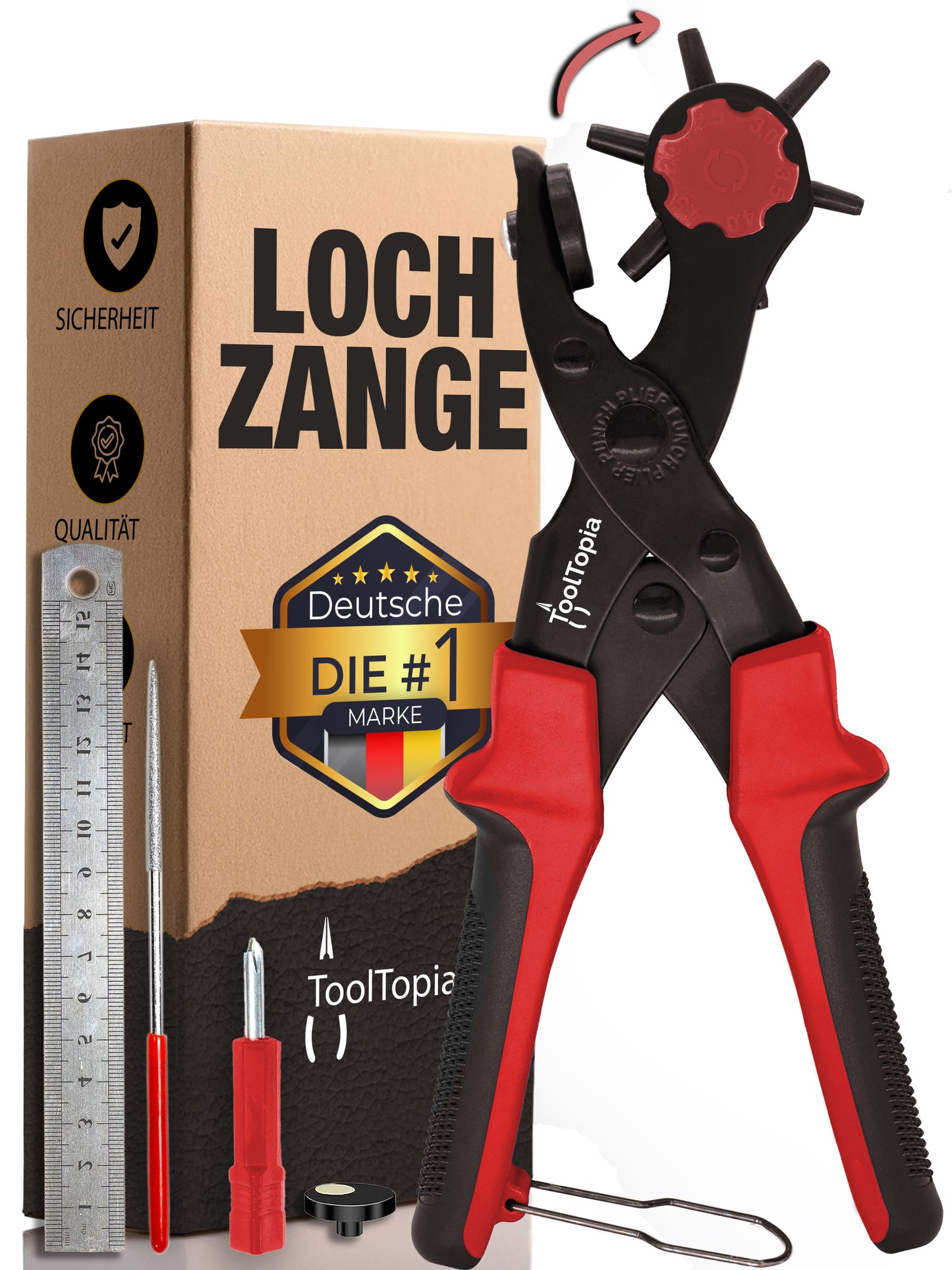 Lochzange für Leder - Komplettset