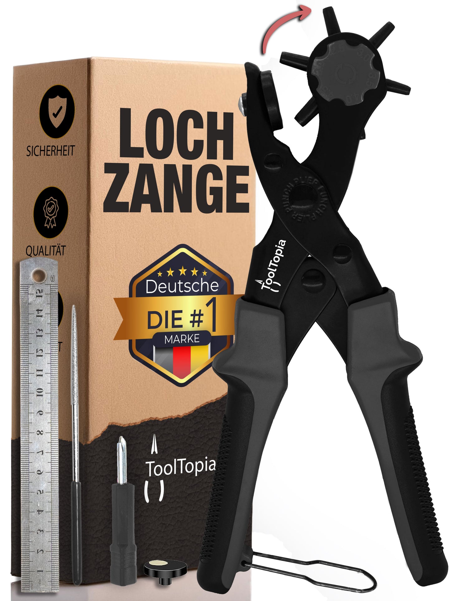 Lochzange für Leder - Komplettset